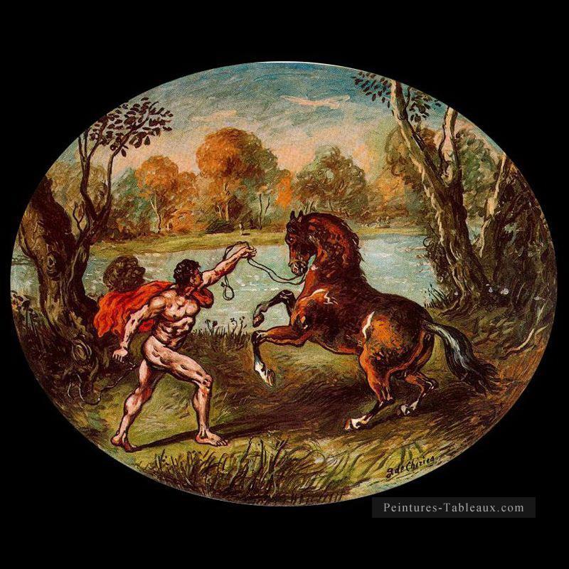 Dioscuri avec cheval Giorgio de Chirico surréalisme métaphysique Peintures à l'huile